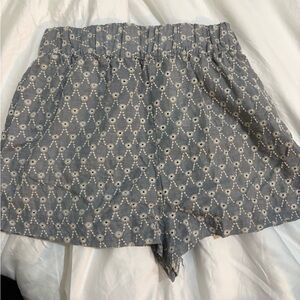 Zara High Waist Gray Patterned Shorts